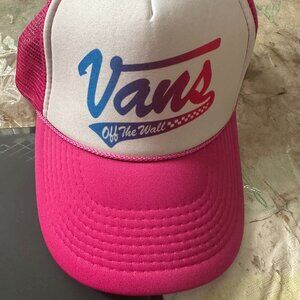 Vans Off The Wall Vintage Pink Trucker Snapback Hat Otto Collection Polyester Ny